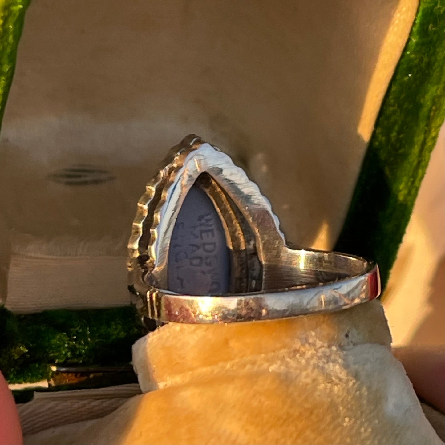 Vintage Sterling Silver Venus & Cupid Wedgwood Blue Cameo Marcasite ring N