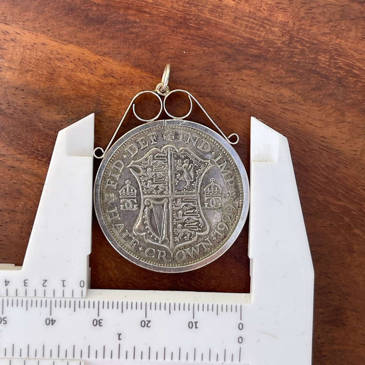 Unreleased: Antique 1929 Silver Large Half Crown Coin Pendant