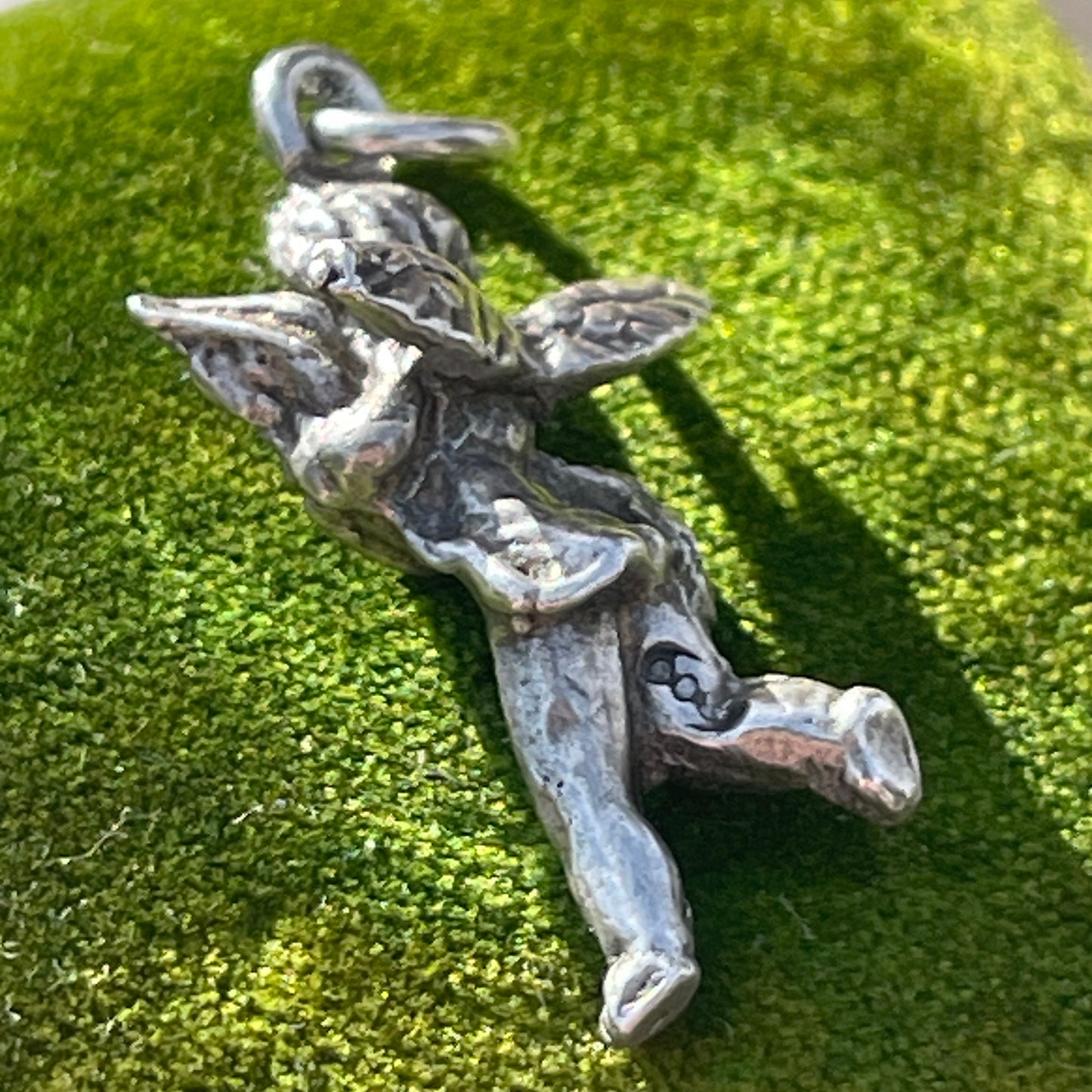 Vintage Italian Silver Angel Cherub Pendant Charm Solid Verrocchio Putti 2.6g