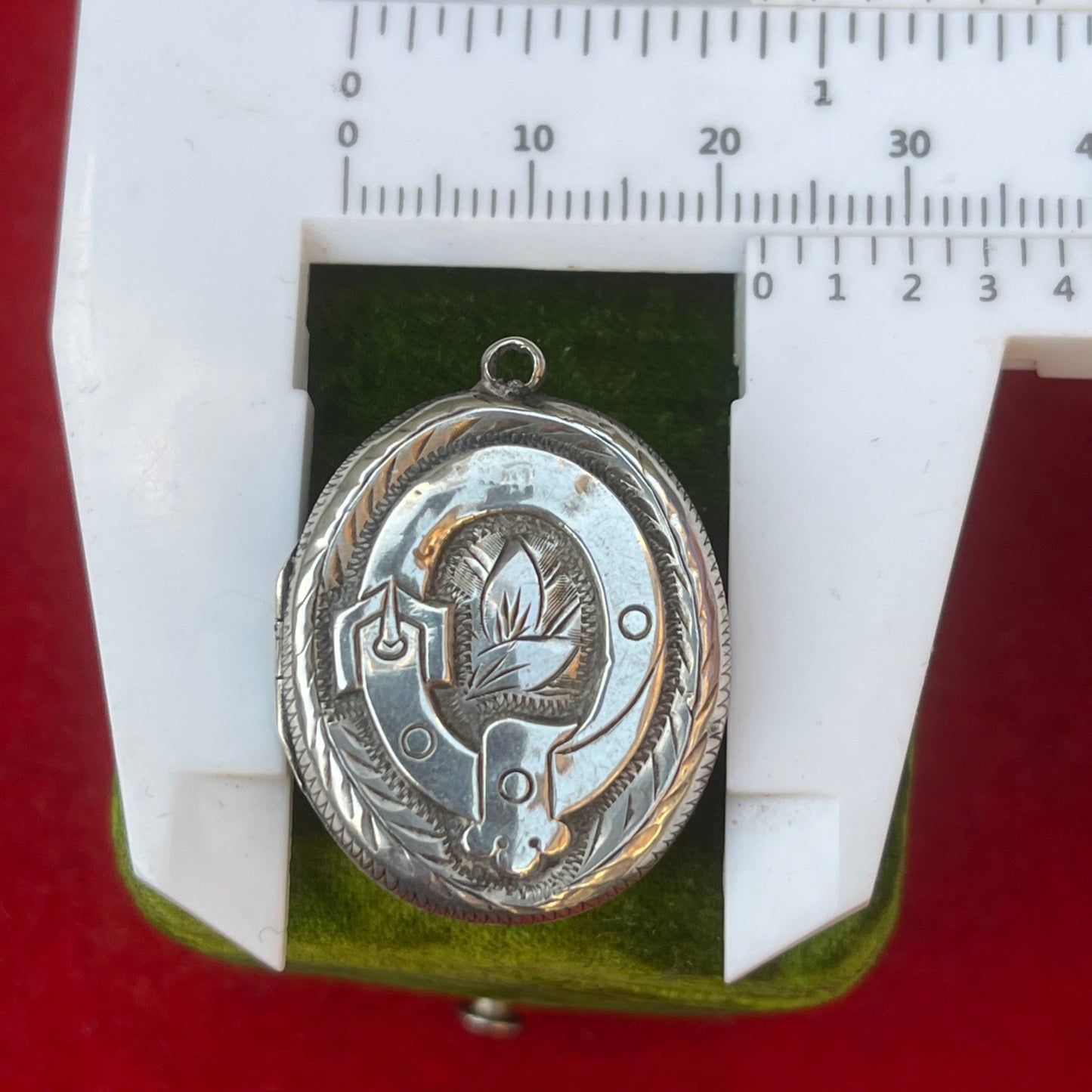 Antique Victorian Sterling Silver Buckle Locket Eternity Pendant 1889