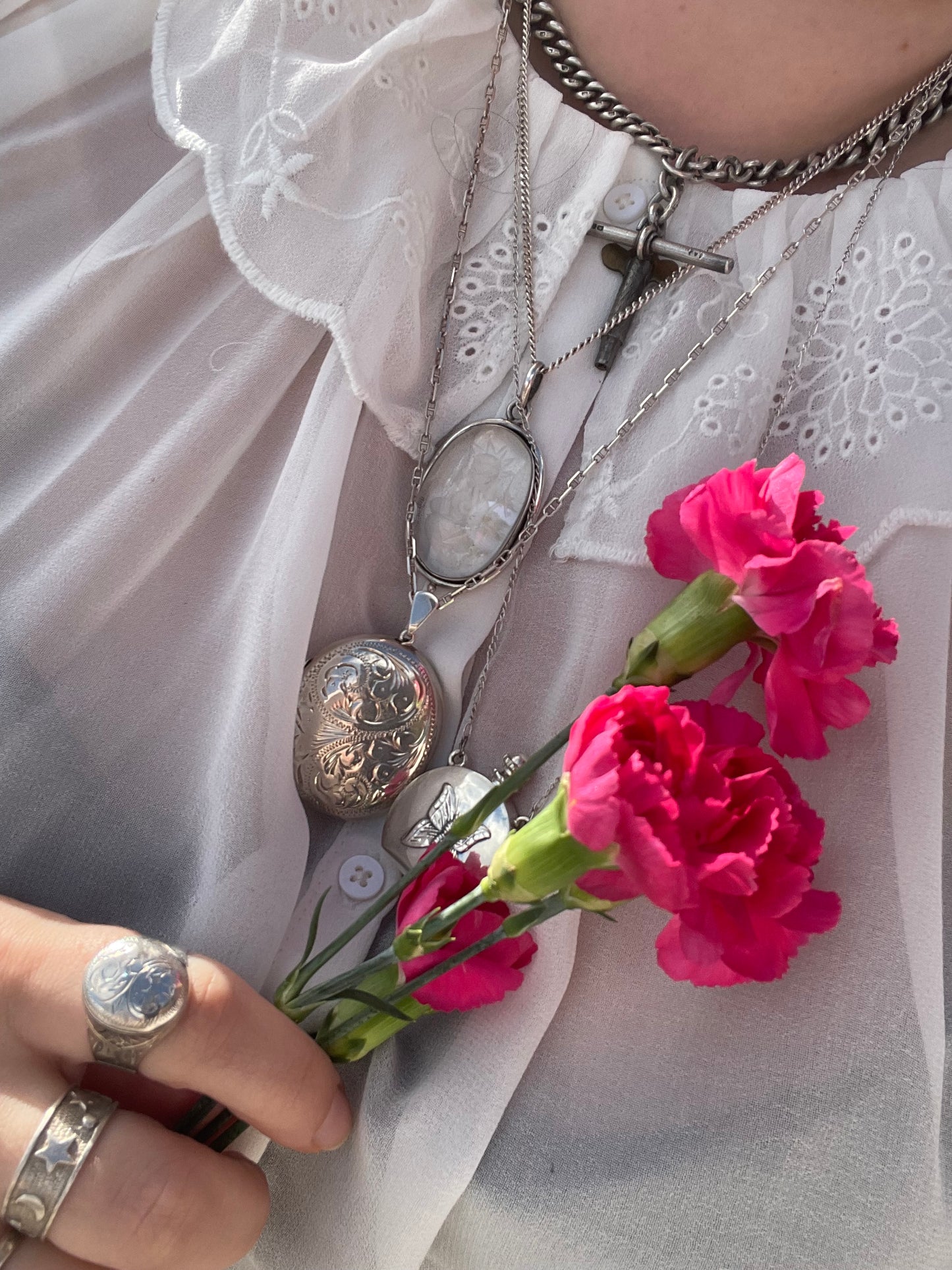 Antique Georgian Silver Watch Chain Necklace