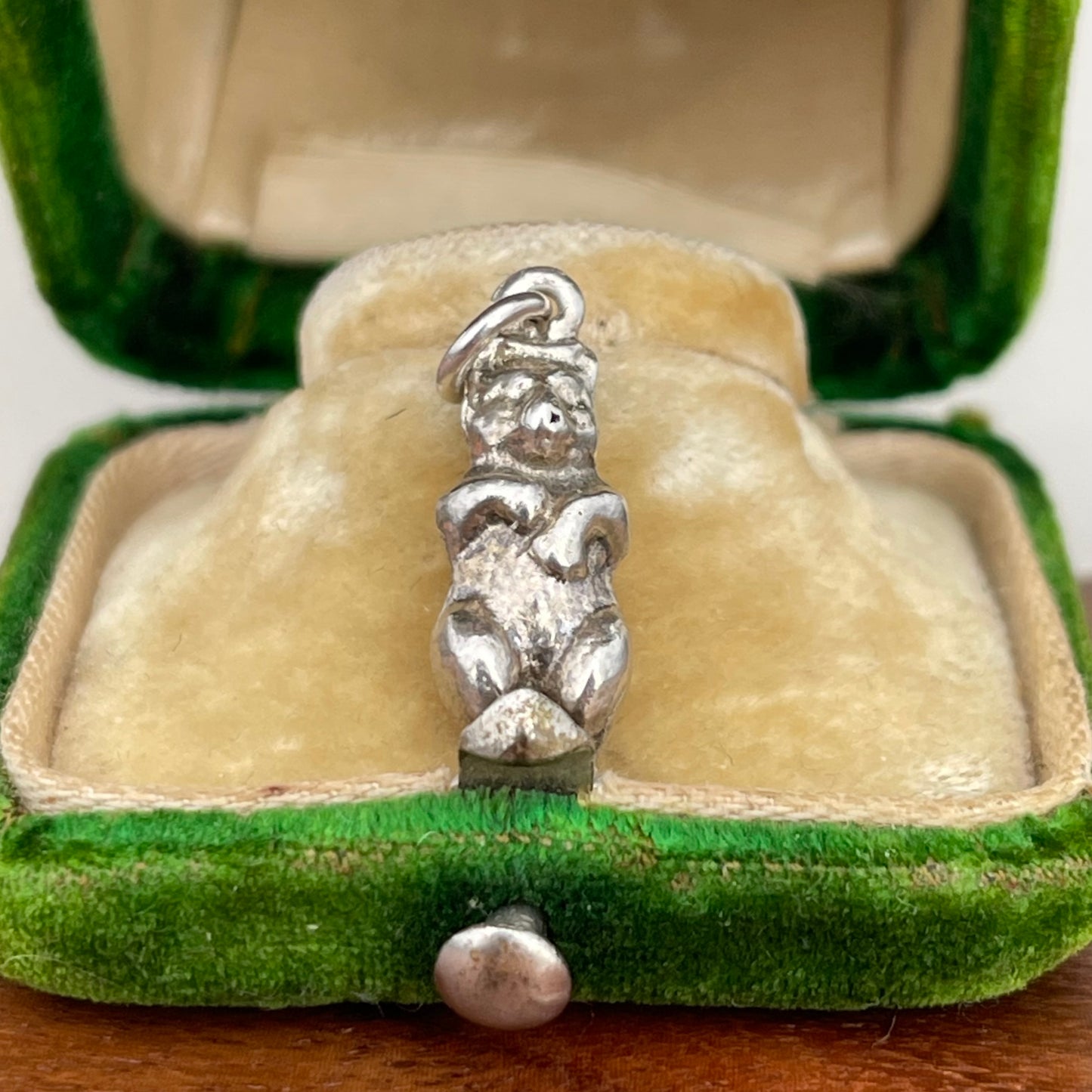 Antique Sterling Silver Wild Bear Charm