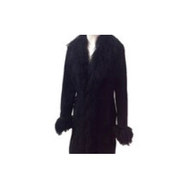 Retro 70s Afghan Black Suede Coat