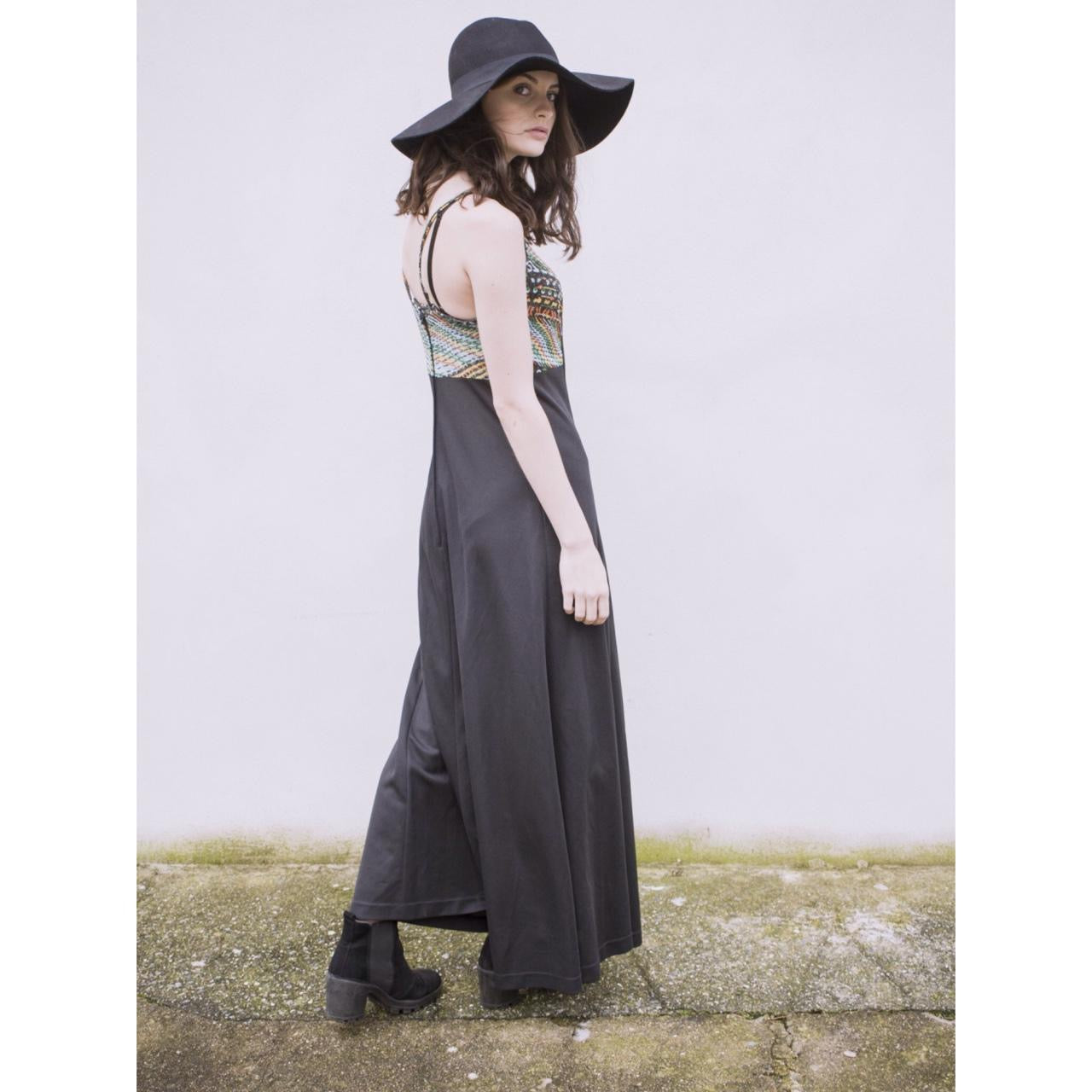 Vintage 1970s original lurex accent maxi dress