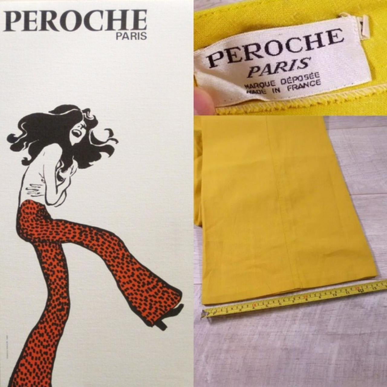 Vintage 70s Peroche Paris Yellow Flares