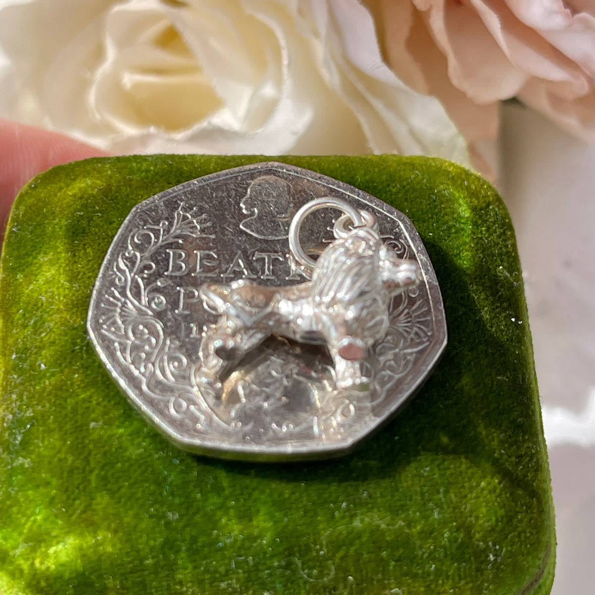 Vintage Sterling Silver Lion Charm