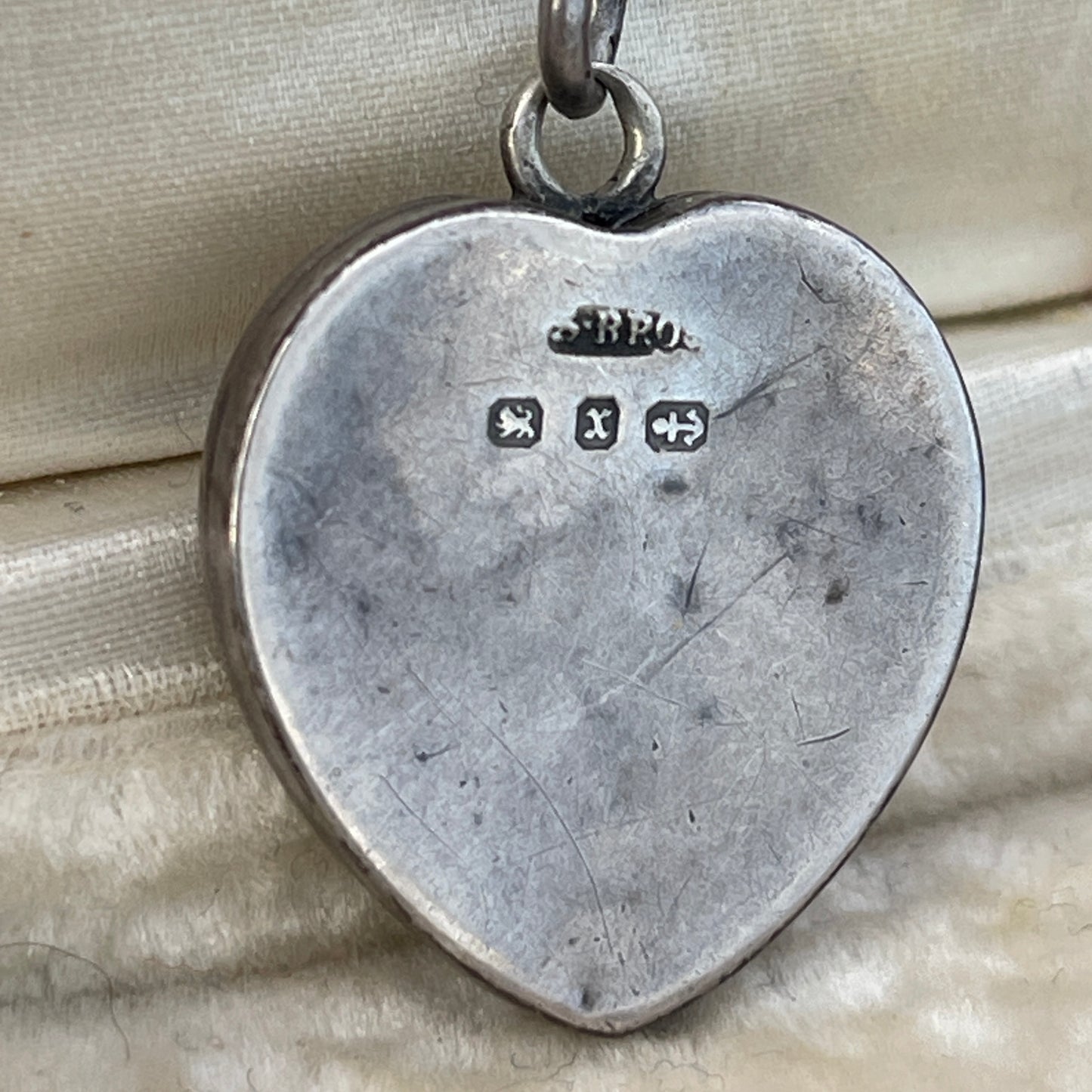 Antique Victorian Sterling Silver Heart Horseshoe Locket 1897