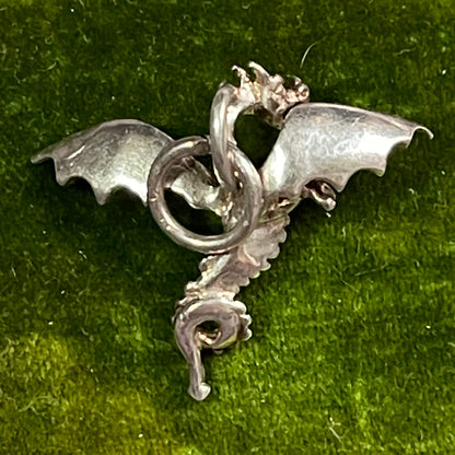 Vintage Sterling Silver Dragon Charm