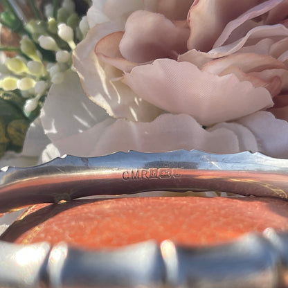 Vintage 1979 Sterling Silver Textured Bamboo Bangle Bracelet 13g