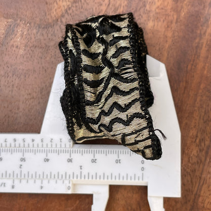 Antique Black & Gold Metallic Brocade Ribbon