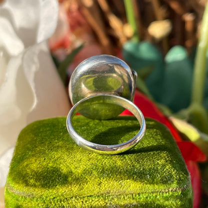 Vintage Sterling Silver Filigree Engraved Locket Ring N