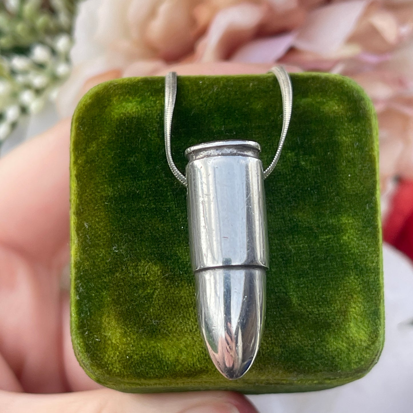 Unreleased: Vintage Sterling Silver Bullet Pendant Necklace
