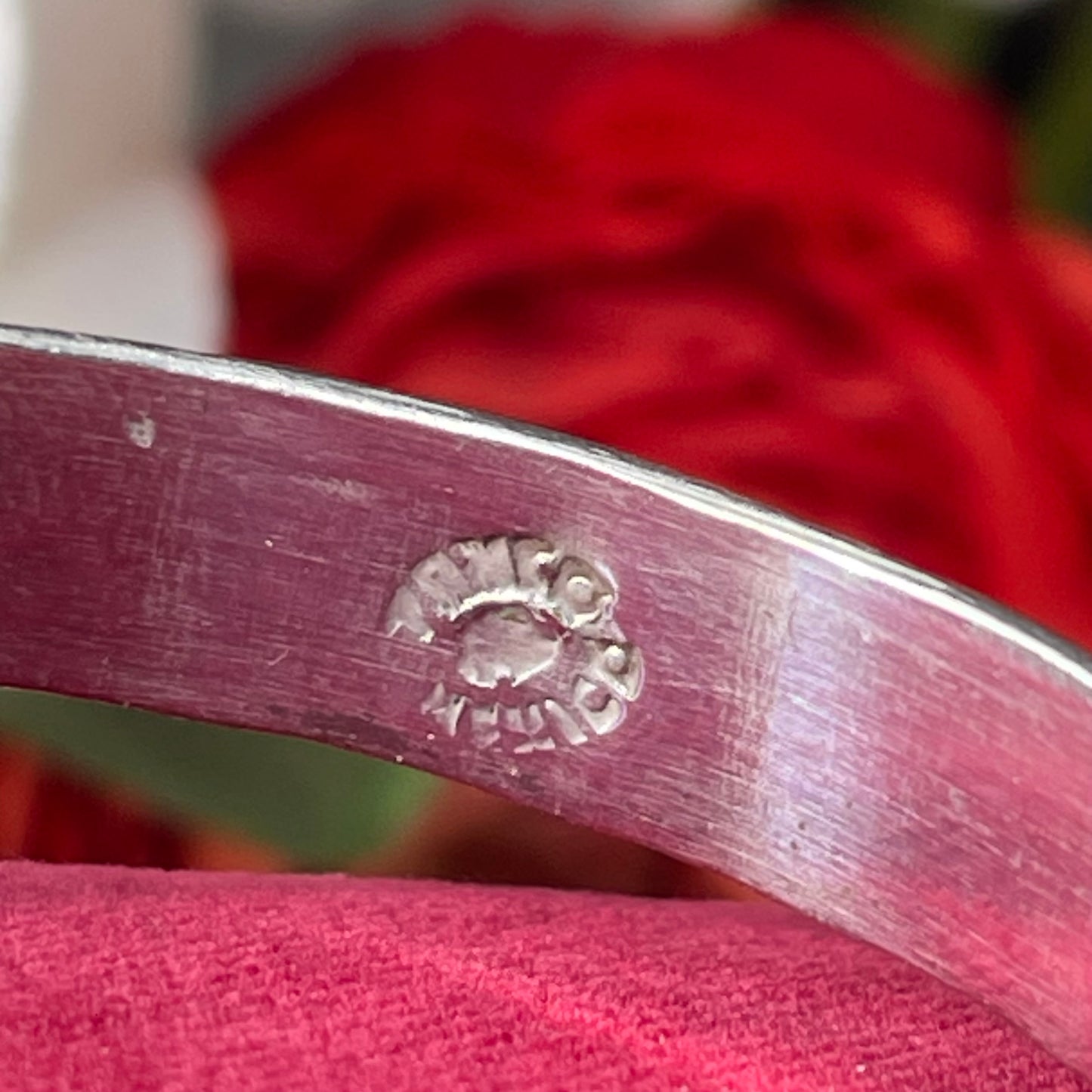 Vintage 70s Silver Celestial Zodiac star sign Bangle Bracelet moon Taxco Mexico