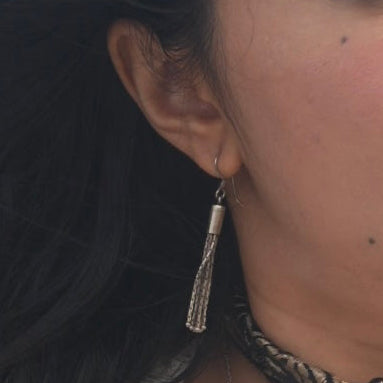 Unreleased: Vintage Sterling Silver Fob Tassel Earrings