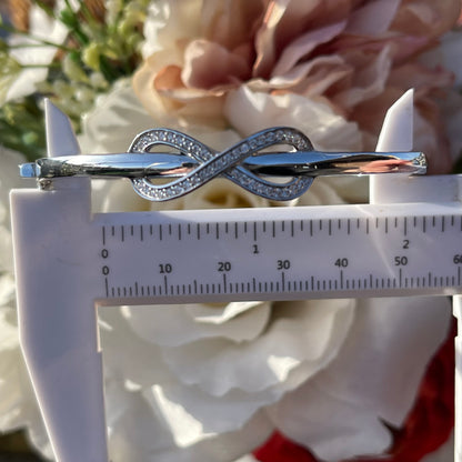 Sterling Silver Infinity DiamonFlash Warren James Bangle Bracelet RRP £179
