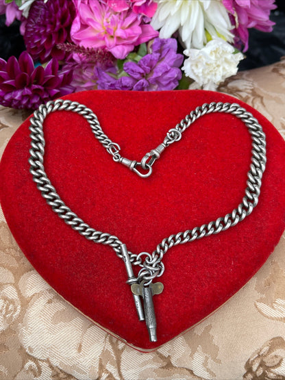 Antique Georgian Silver Watch Chain Necklace