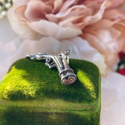 Sterling Silver Vintage Flintlock Pistol Gun Charm 4g