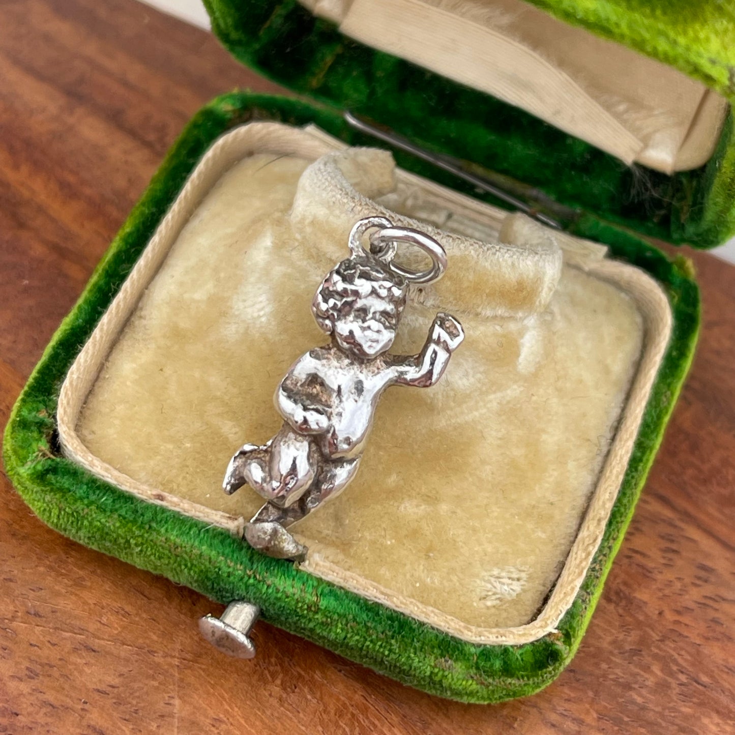 Vintage Sterling Silver Dancing Cherub Charm