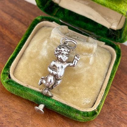 Vintage Sterling Silver Dancing Cherub Charm