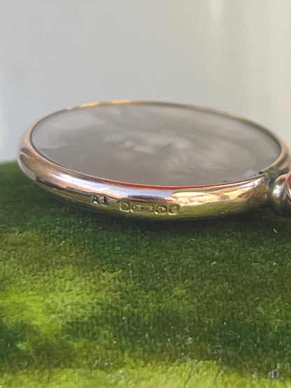 Antique 9ct Gold Glass Locket Double Sided Edwardian 1905 2.8g