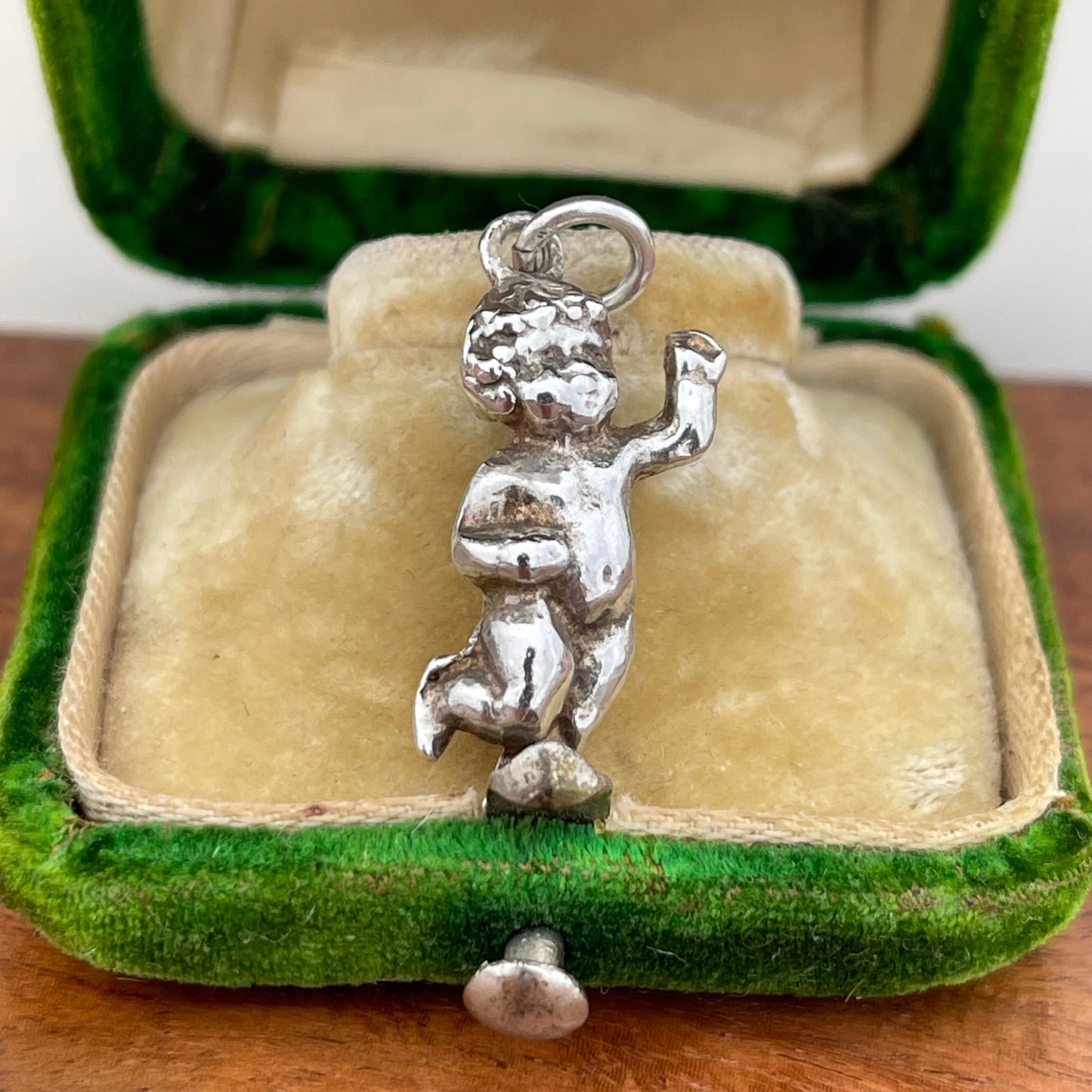 Vintage Sterling Silver Dancing Cherub Charm