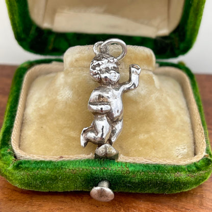 Vintage Sterling Silver Dancing Cherub Charm