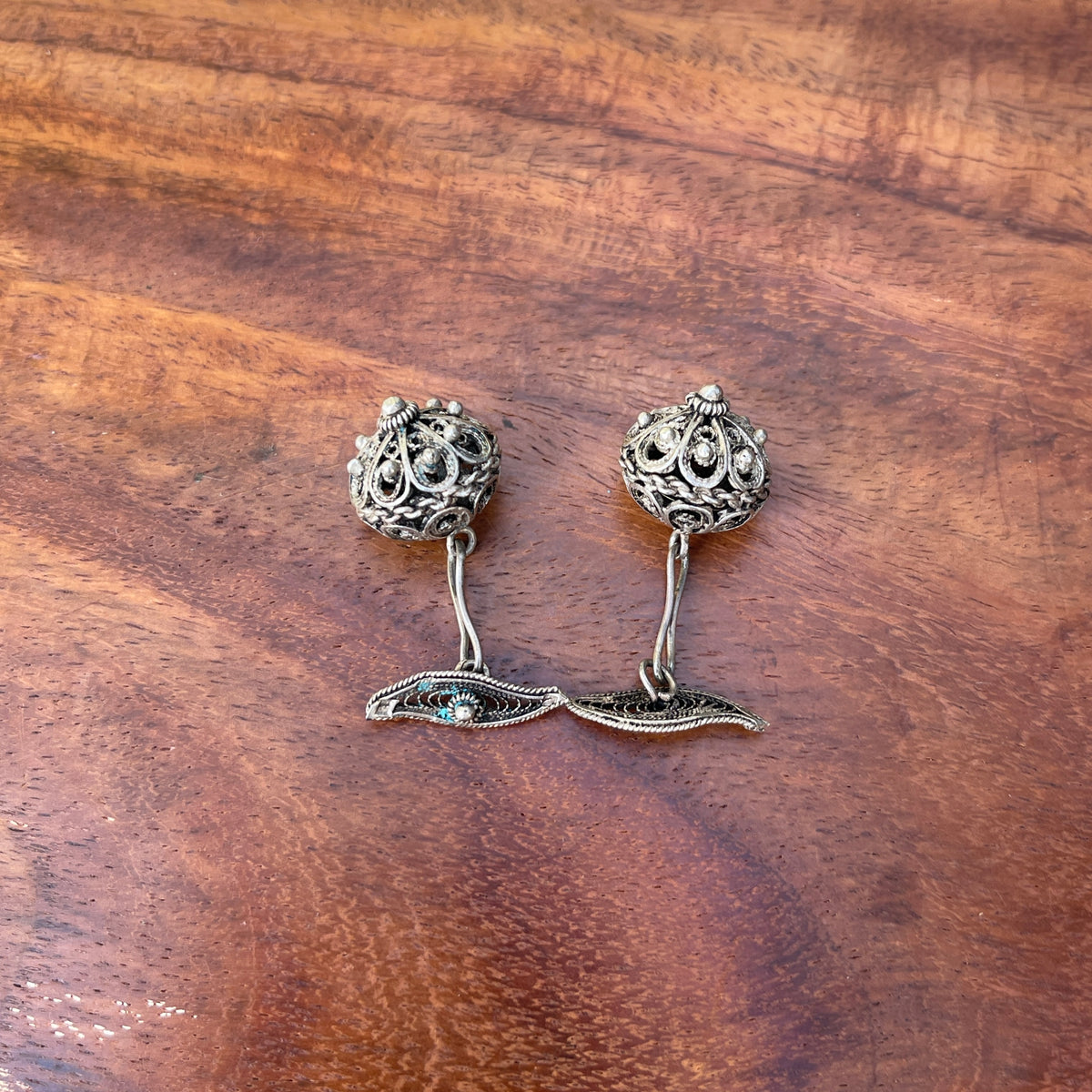 Unreleased: Antique Victorian Silver Balkan Filigree Cufflinks