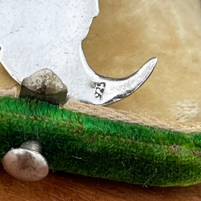 Vintage Sterling Silver Maiden In The Moon Charm
