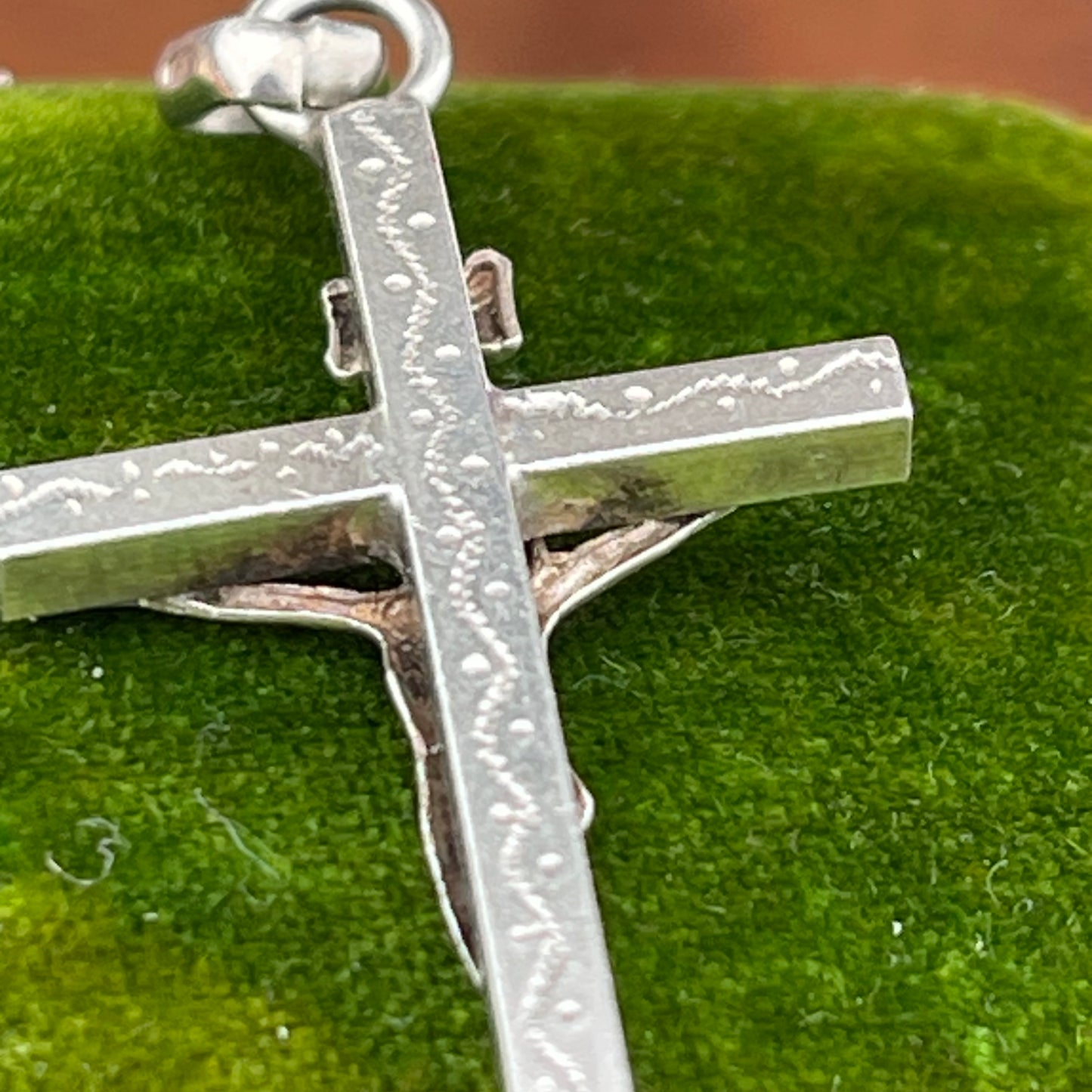 Vintage Sterling Silver Ornate Crucifix Cross Pendant