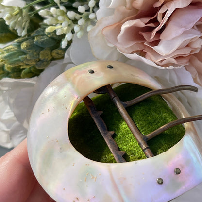 Unreleased: Antique Victorian Large Mother Of Pearl Buckle