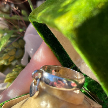 Sterling Silver Chunky Heart Charm Ring O