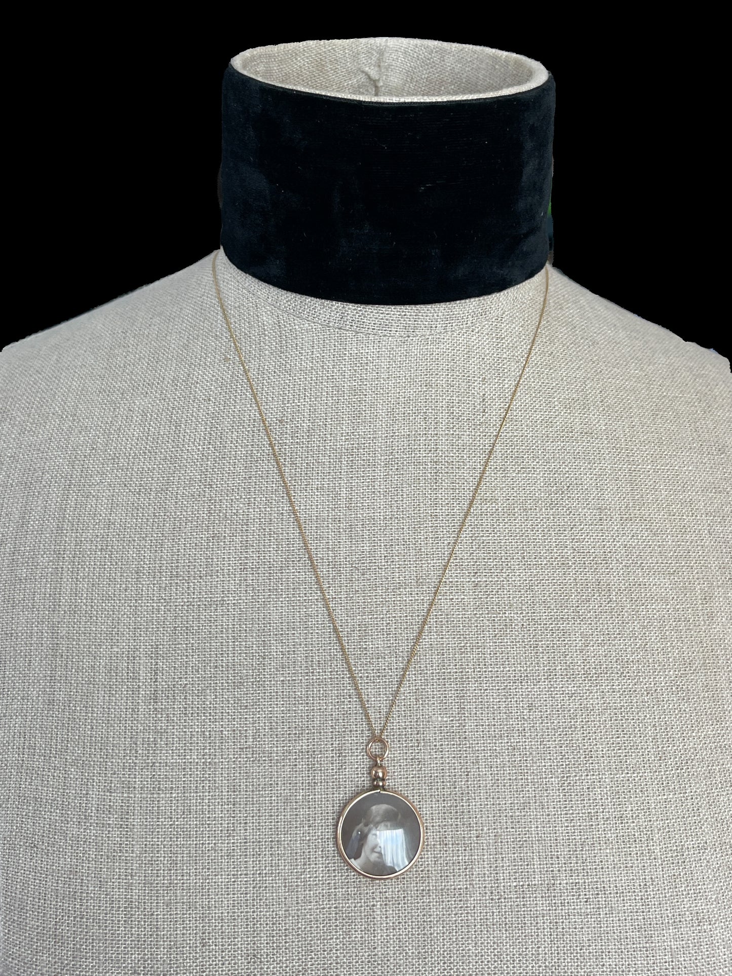 Antique 9ct Gold Glass Locket Double Sided Edwardian 1905 2.8g