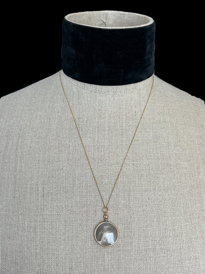 Antique 9ct Gold Glass Locket Double Sided Edwardian 1905 2.8g