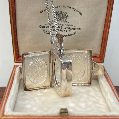 Vintage Sterling Silver Bound Book Locket 15g