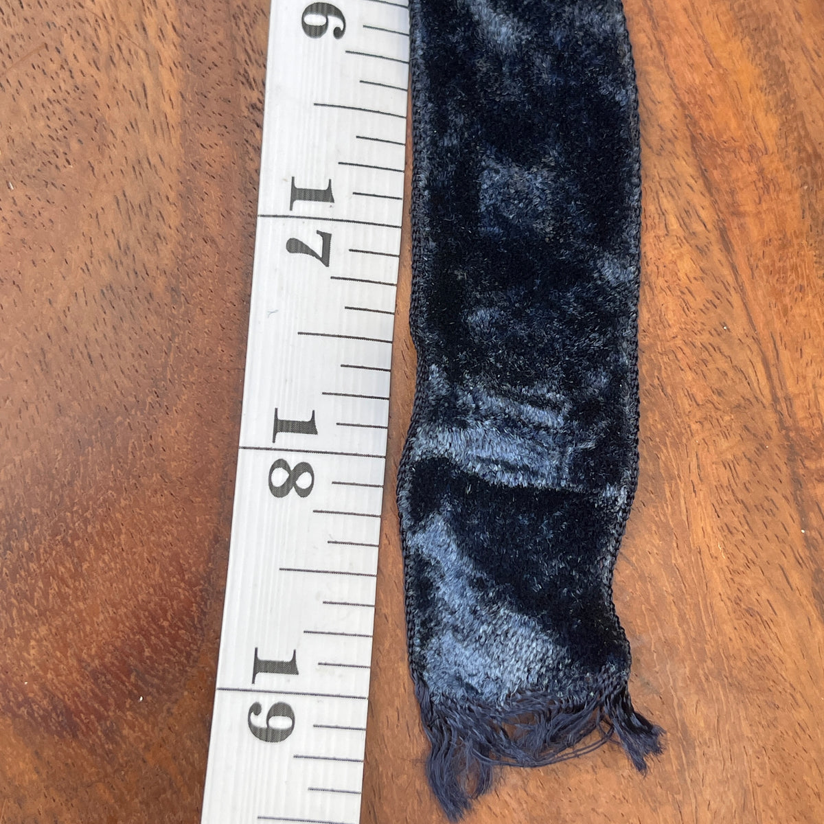 Vintage Mid-Century Midnight Blue Silk Effect Crushed Velvet Ribbon