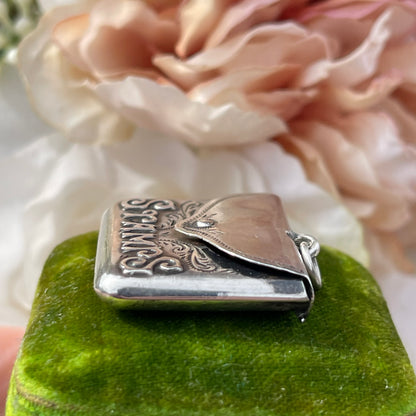 Antique Edwardian 1905 Sterling Silver Stamp Holder Envelope Pendant Charm