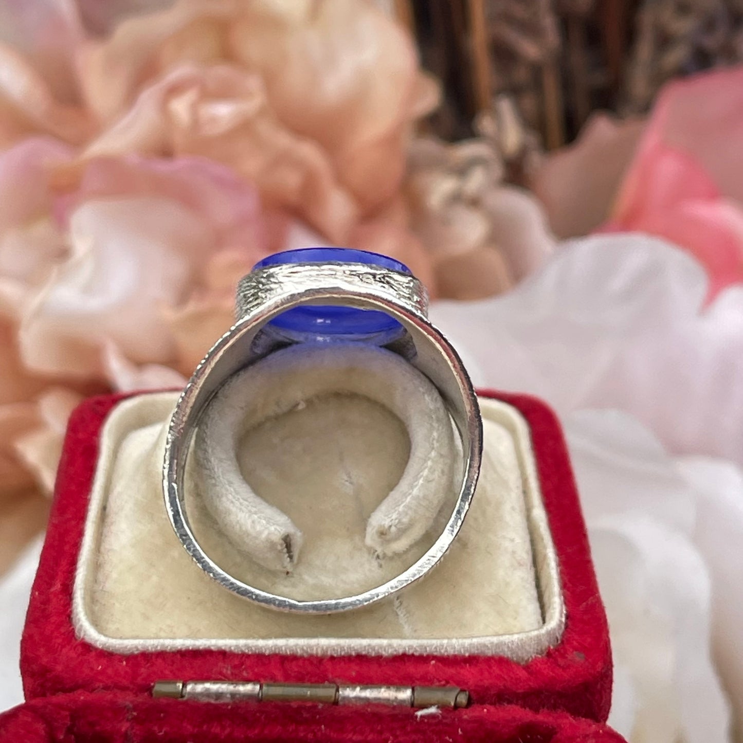 Vintage Sterling Silver Lobster Intaglio Signet Ring 1976 Q 6.1g