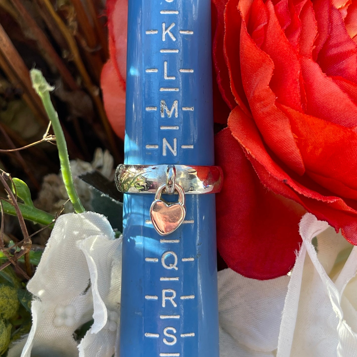 Sterling Silver Chunky Heart Charm Ring O