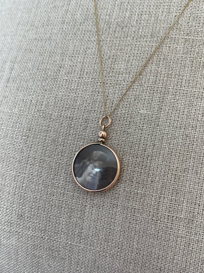 Antique 9ct Gold Glass Locket Double Sided Edwardian 1905 2.8g