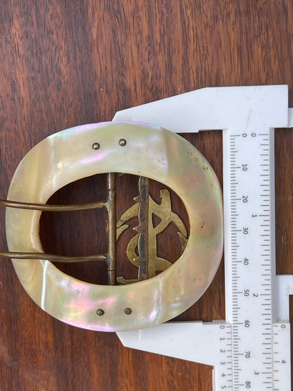 Unreleased: Antique Victorian Large Mother Of Pearl Buckle
