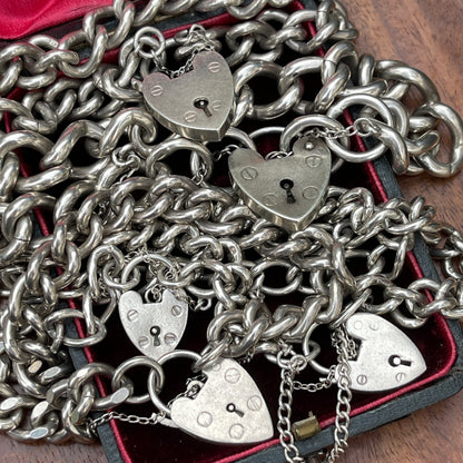 Unreleased: Chunky Heart Padlock Chain Charm Bracelets