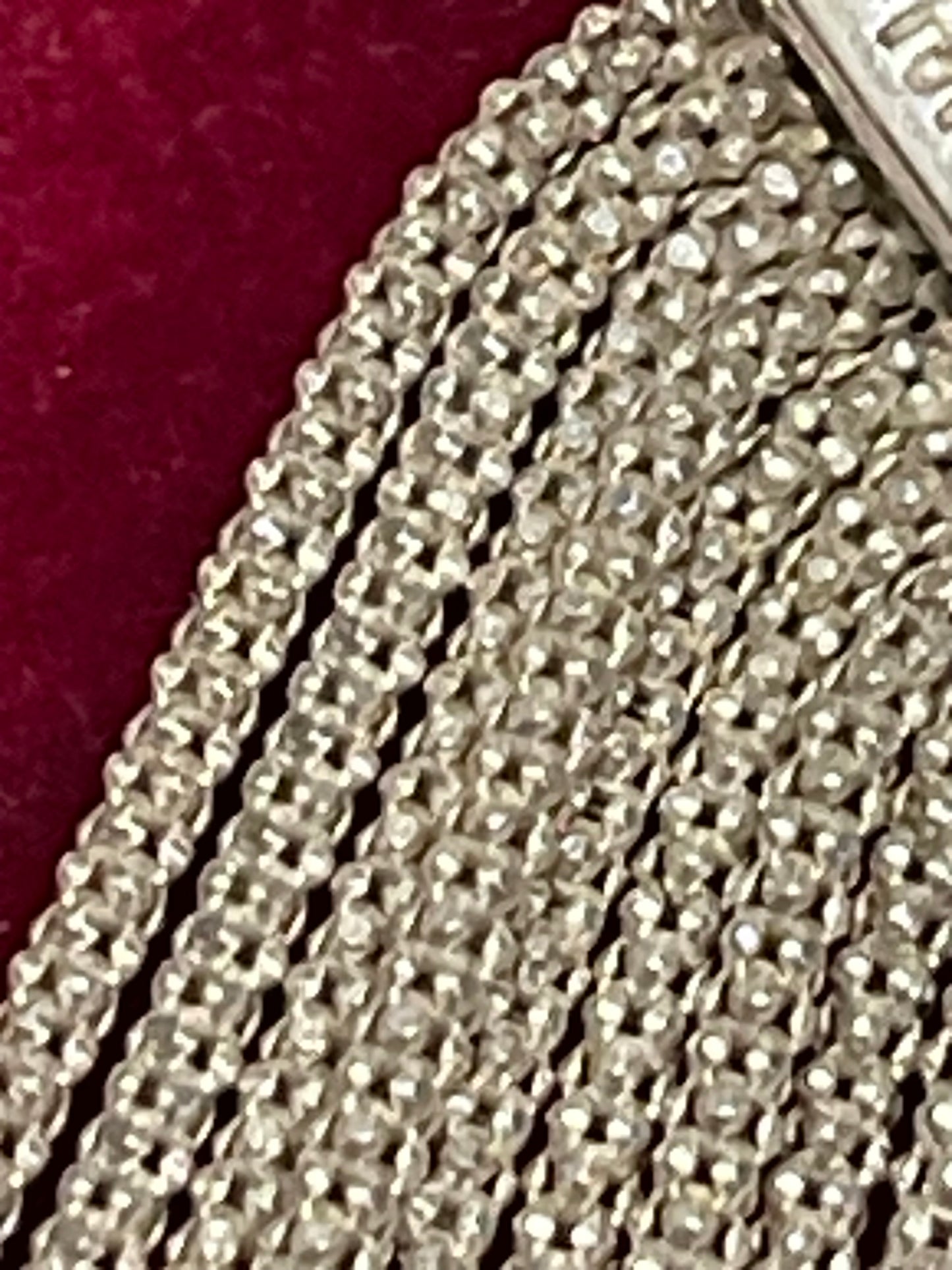 Italian Sterling Silver MILOR Multi 10 Strand Chain Bracelet 925