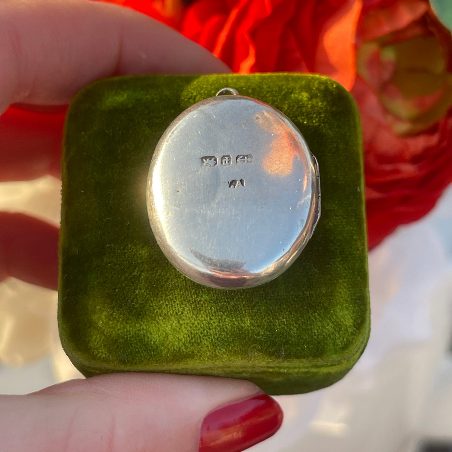 Antique Victorian Sterling Silver Buckle Locket Eternity Pendant 1889