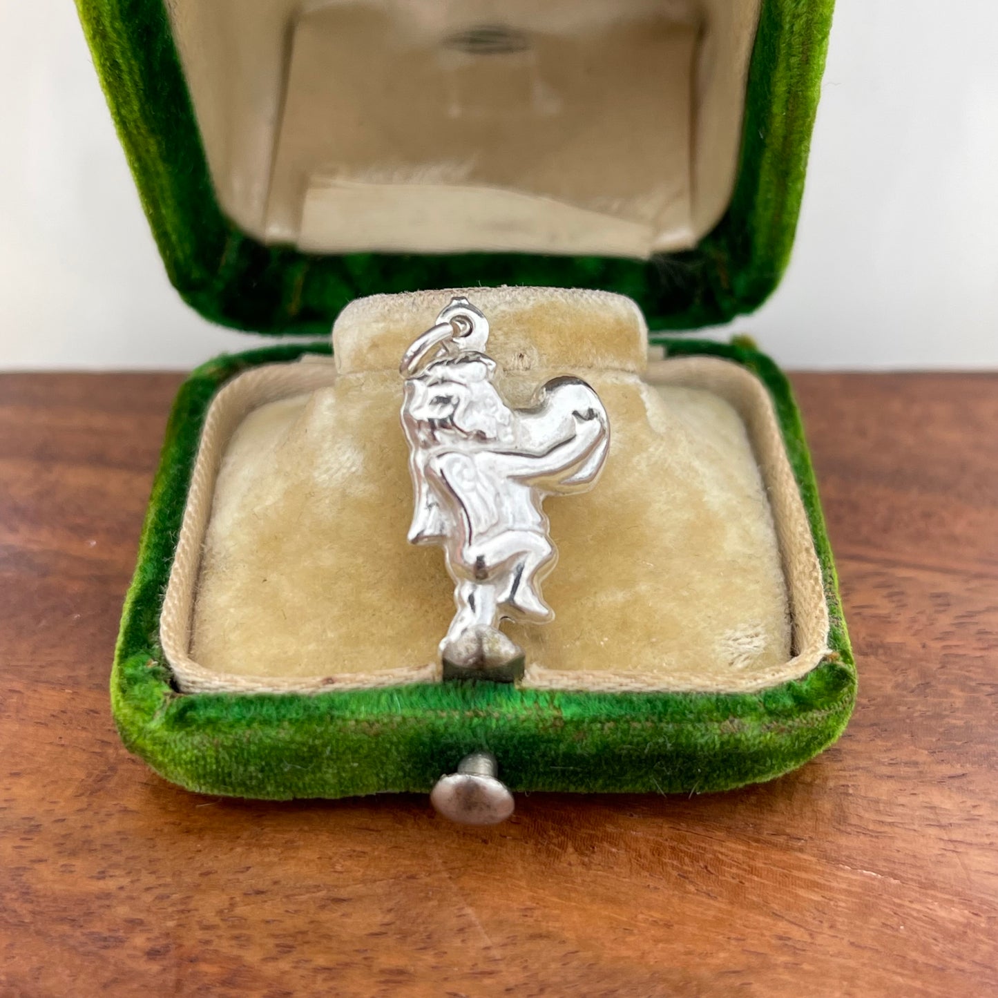 Vintage Sterling Silver Puffy Cherub Heart Charm