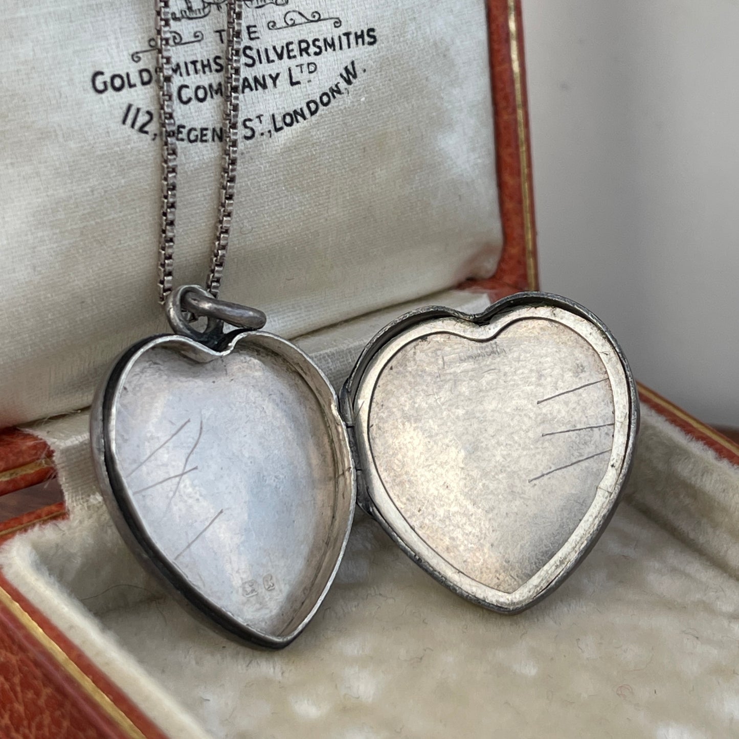 Antique Victorian Sterling Silver Heart Horseshoe Locket 1897