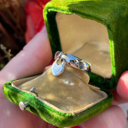 Sterling Silver Chunky Heart Charm Ring O