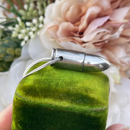 Unreleased: Vintage Sterling Silver Bullet Pendant Necklace