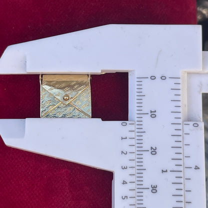 Vintage 9ct Gold Envelope Charm Pendant Letter RARE Antique Revival 3g