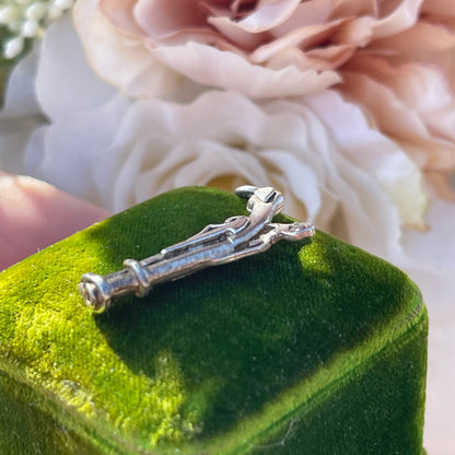 Sterling Silver Vintage Flintlock Pistol Gun Charm 4g