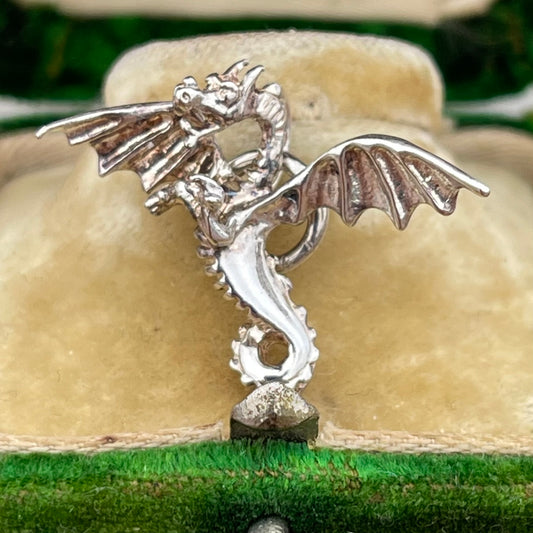Vintage Sterling Silver Dragon Charm